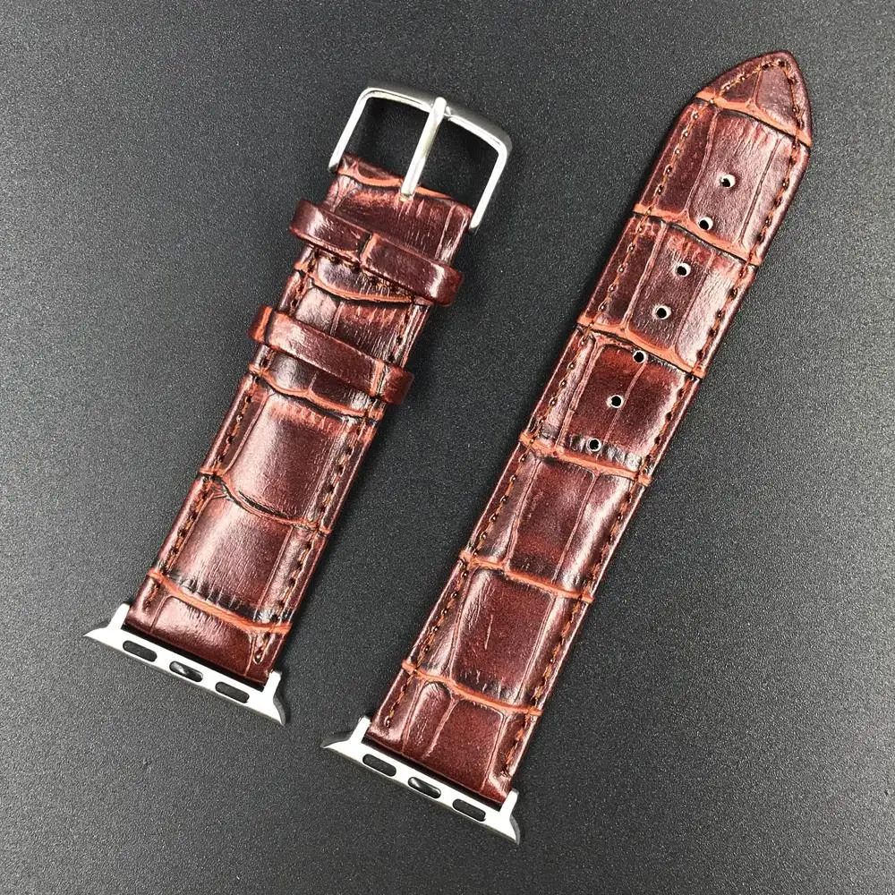Ремешок для Apple watch band 4 5 44 мм 40 с крокодиловым узором кожаный ремешок часов Замена