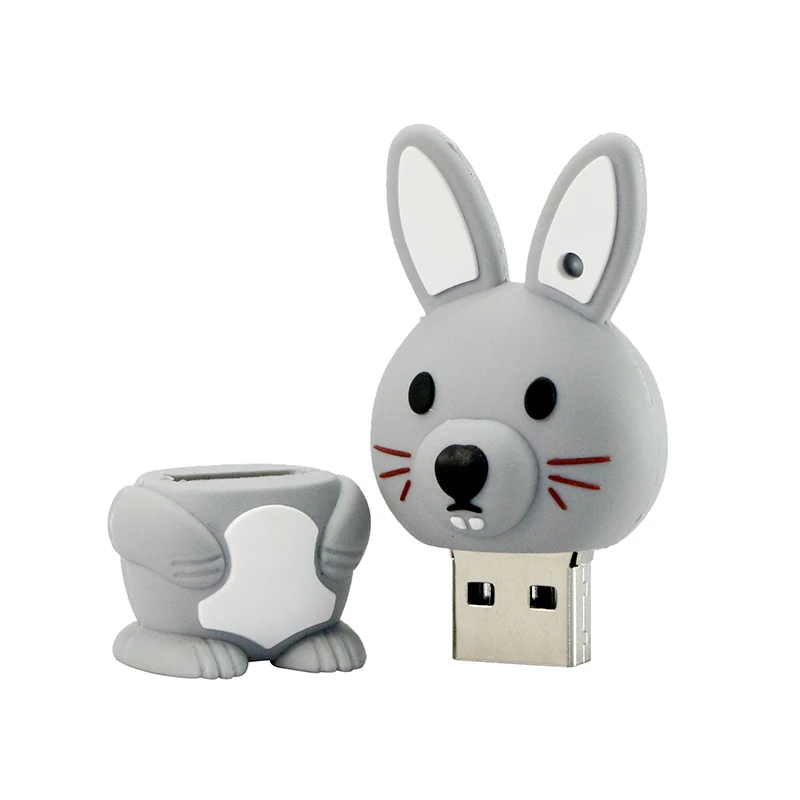 Женские зимние домашние тапочки с милыми кроличьими USB флэш-накопитель 8 Гб оперативной памяти, 16 Гб встроенной памяти, 32GB USB флэш-карта памяти, Флеш накопитель для девочек флеш-накопитель USB с кроликом флешки USB флэш-диск