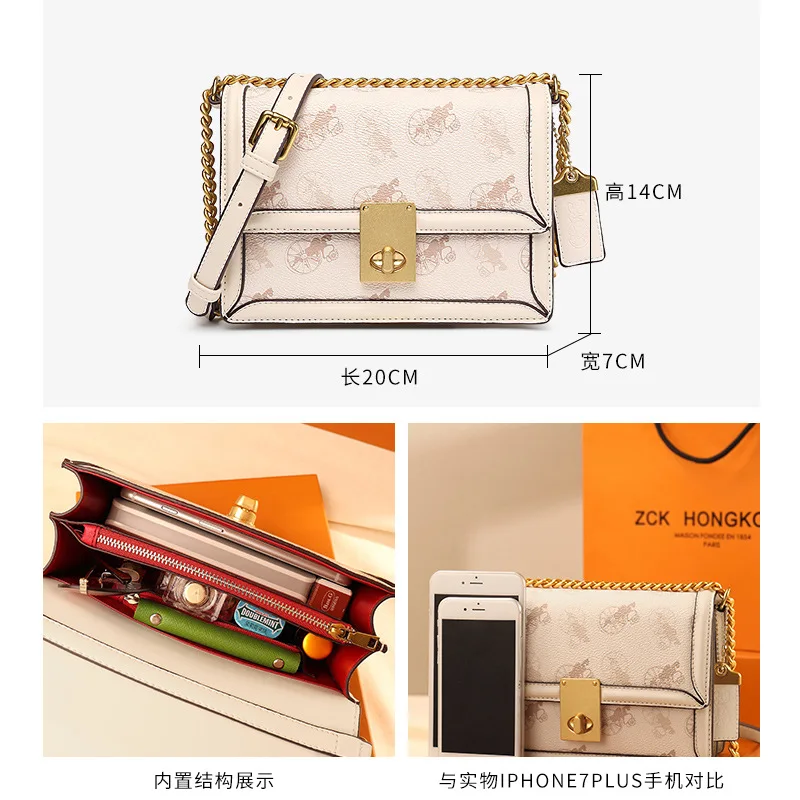 

Genuine Leather Women Casual Square Flap Bag 2021 New Fashion One-shoulder Messenger Envelope Bag Luxury Brand Designer Purse Cc