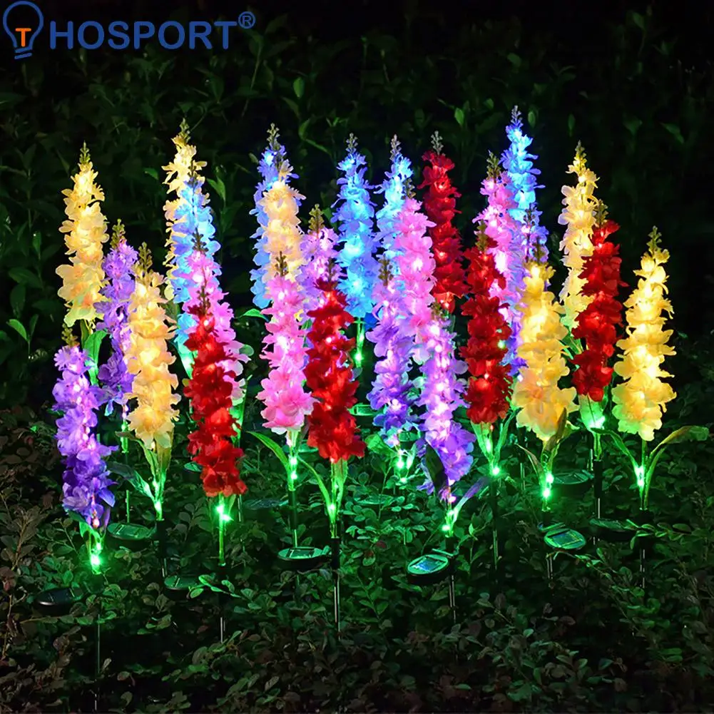

2pcs LED Solar Flower Fairy Lights Outdoor Waterproof Lawn Stakes Lamps Yard Garden Courtyard Ground Plug Lamp