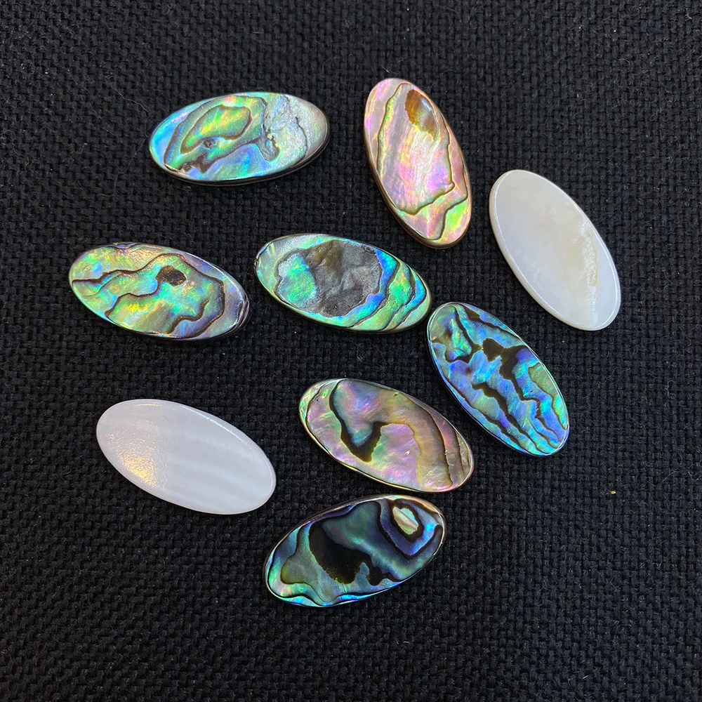 

Natural Abalone Shell Beads Oval Single-sided Color Non-porous Necklace Beads Designer Crafts Jewelry Earrings Accessories
