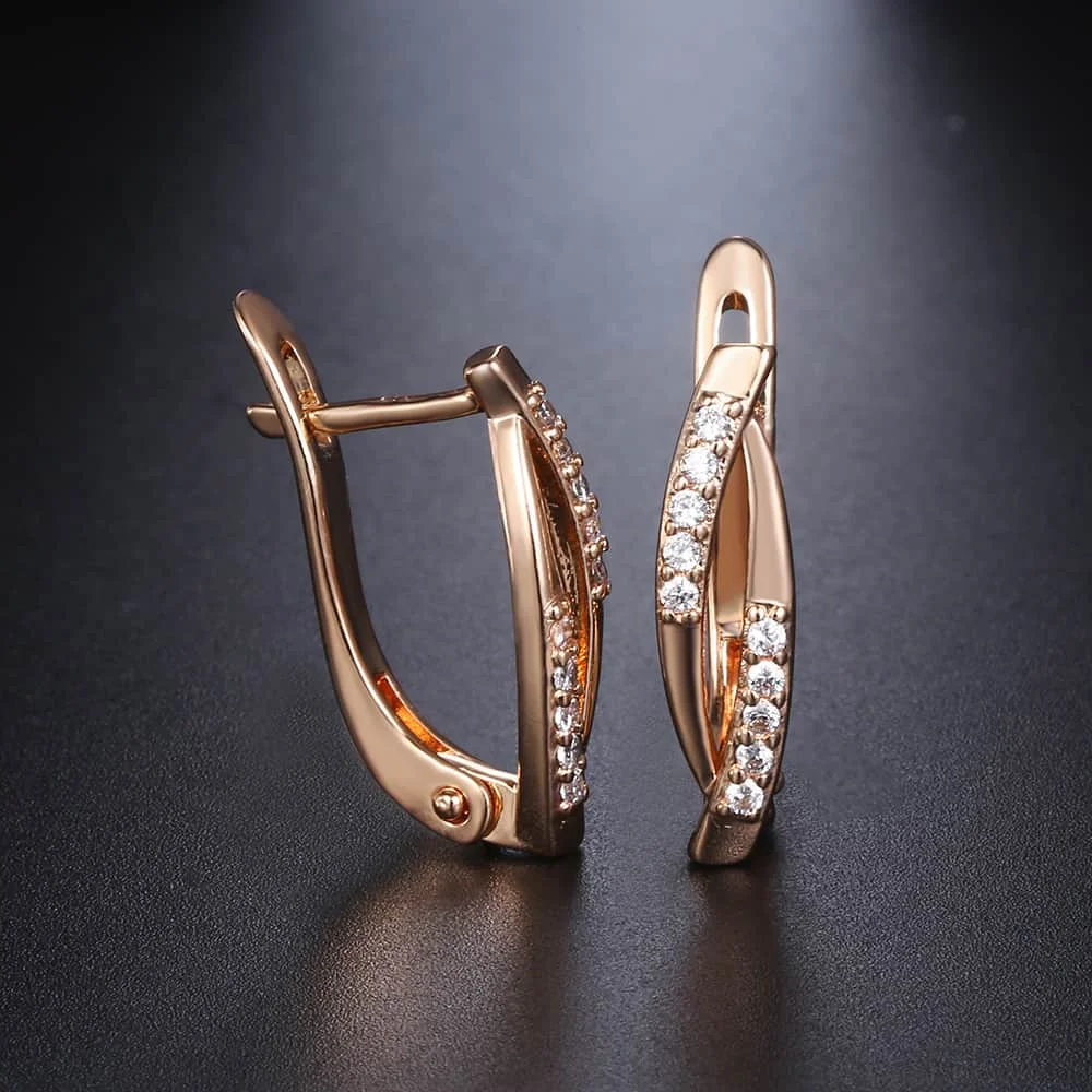 Trendsmax 585 серьги из розового золота для женщин и девушек, свадебные серьги для женщин, модные ювелирные изделия оптом, подарки на день Святого Валентина KGE193