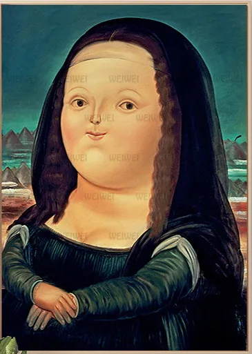 

Modern Art Poster Nordic Style Fat Mona Lisa Print Canvas Painting for Living Room Bedroom Wall Decoration Painting Weiwei