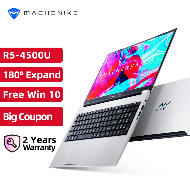 

Ноутбук Machenike AMD Ryzen 5 4500U, WiFi 6, ультрабук 8G 3200 МГц 512G SSD 15,6 ''FHD, ноутбук для офиса, металлический корпус A/D