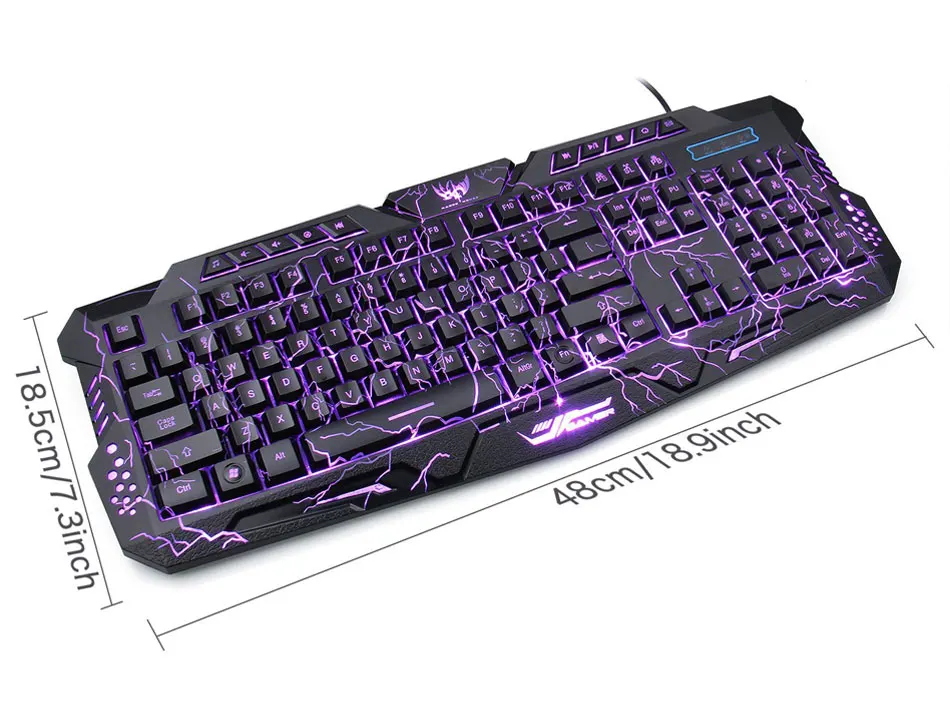 LED клавиатуры 3-Цвет клавиатуры Keyboard Switch подсветкой USB Проводная Игровые ПК / ноутбука русский и английский клавиатуры Игровая освещенная клавиатура привело клавиатура с подсветкой