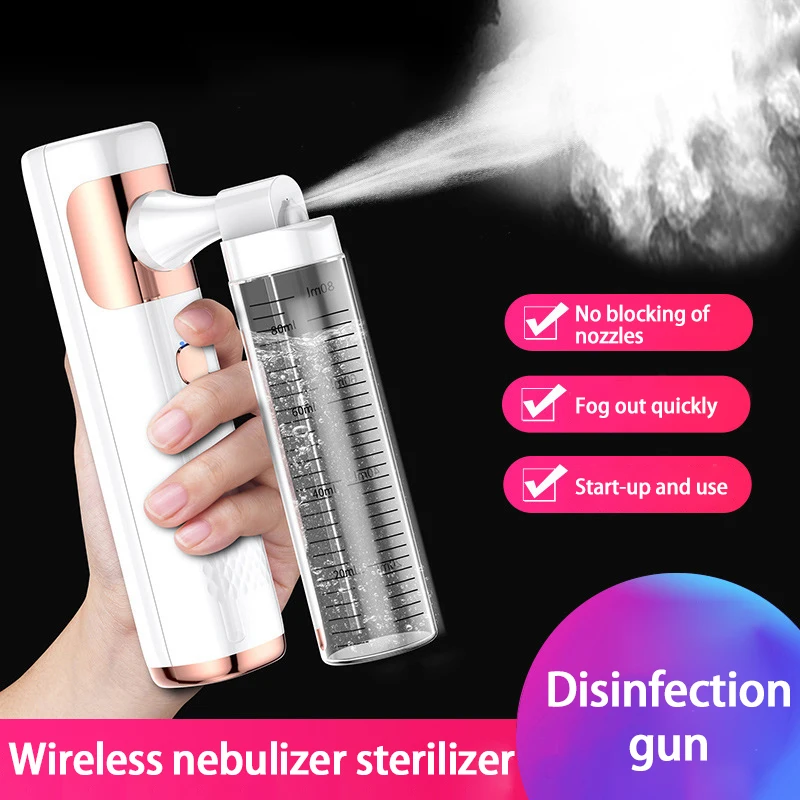 

Disinfection Gun Electric Sanitizing Sprayer Wireless Charging Air Cleaner Spray Gun Nano Steam Spray Gun Home Clean Supplies