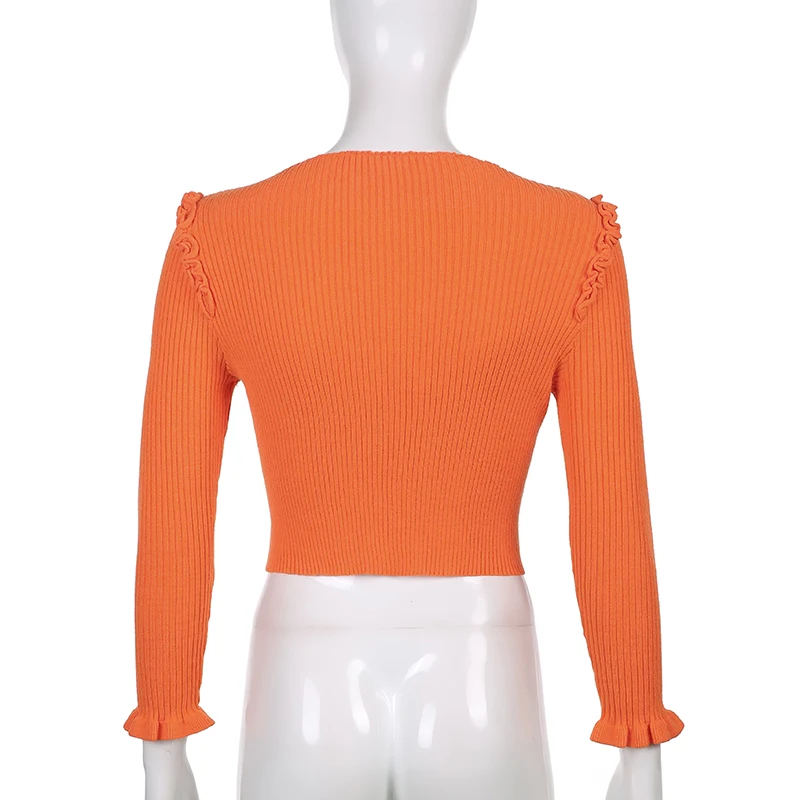 

HEYounGIRL Lace Up Split Y2K Sexy Knitted Cardigan Autumn Long Sleeve Cute Crop Top Sweaters Fashion Korean Solid Knitwear 2021