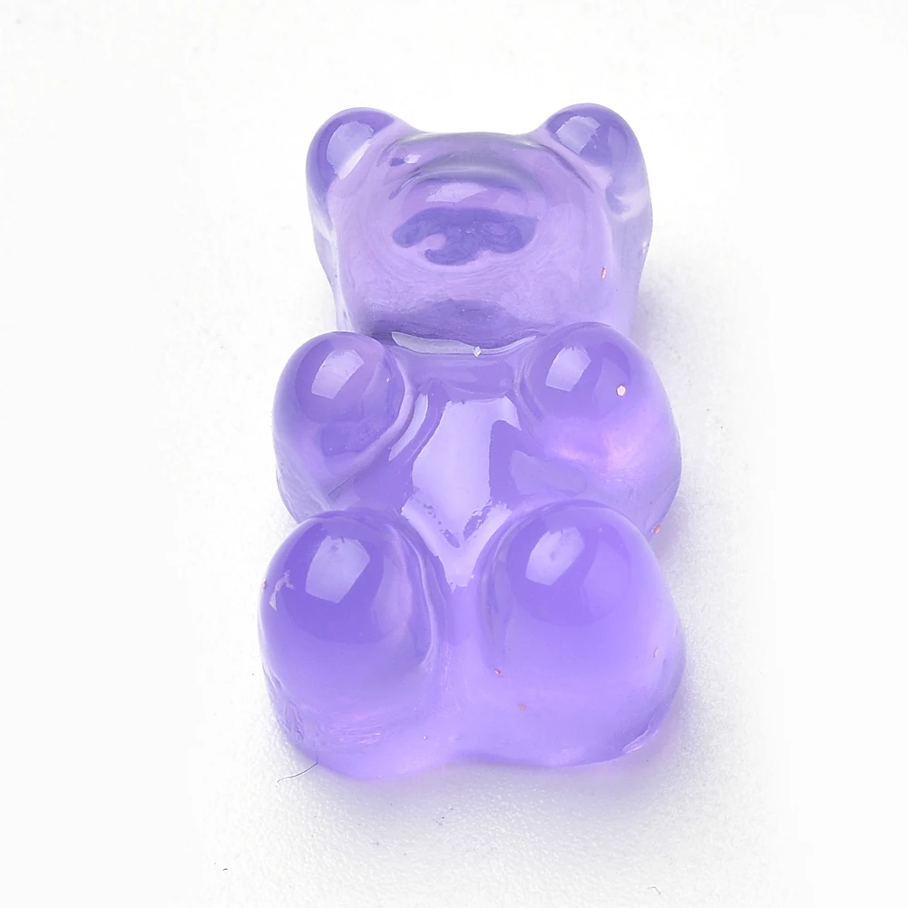 

20Pcs Cute Bear Translucent Resin Cabochons Multicolor Charms Pendant For Lovely DIY Jewelry Earring Bracelet Making Accessories