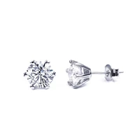 tianyu gems silver moissanite diamond stud earrings 5 06 5mm round stone wedding jewerly accessories 18k white gold plated gift