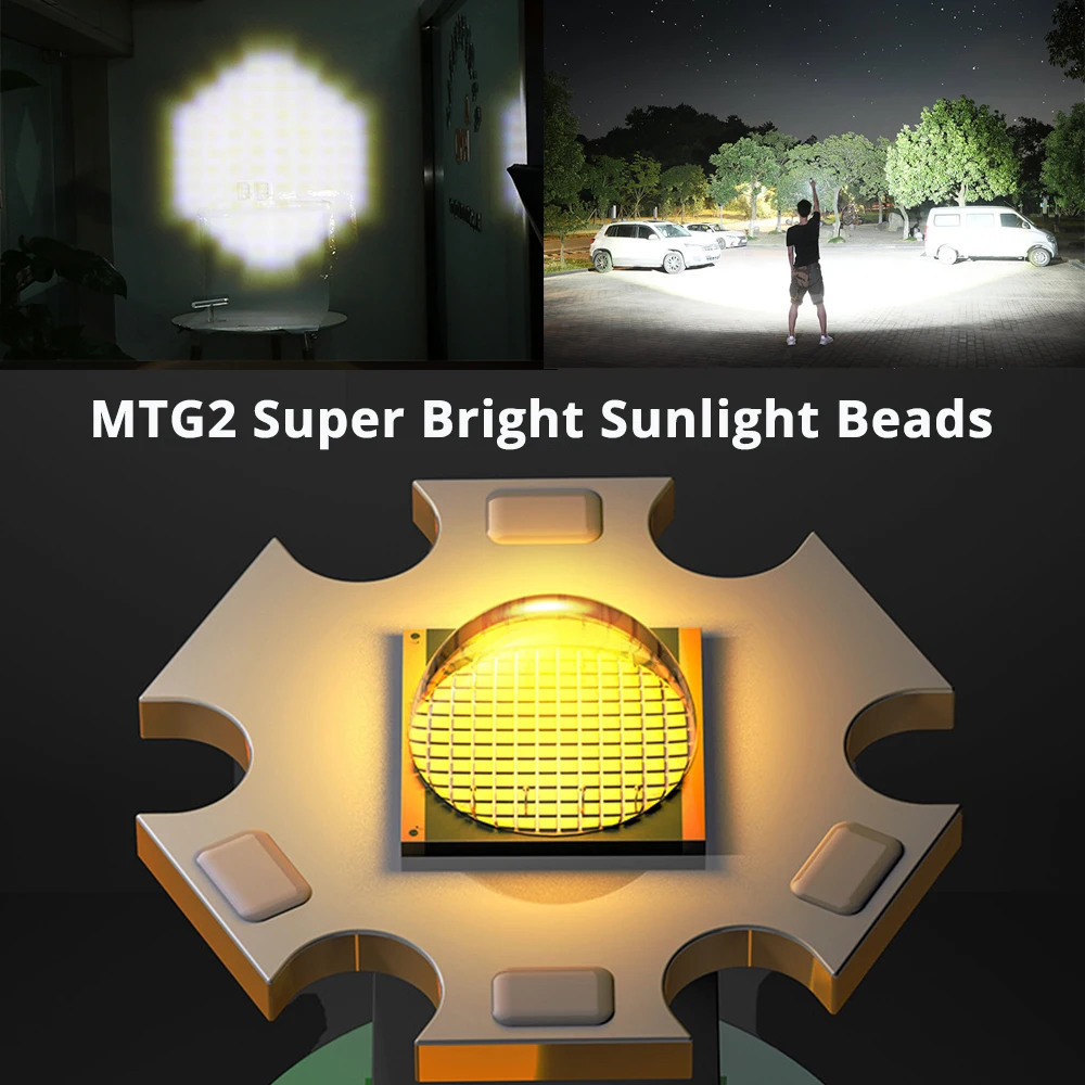 Online Neue MTG2 High Power Ultra Helle Led Taschenlampe USB Aufladbare Mit LCD Sicherheit Hammer Objektiv Weitwinkel Zoom Taschenlampe