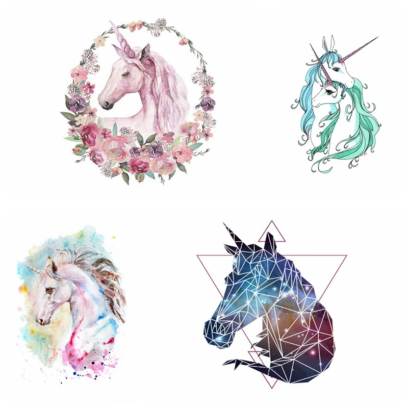 Прекрасный единорог Железный На переноске теплопередачи ПВХ патч для одежды