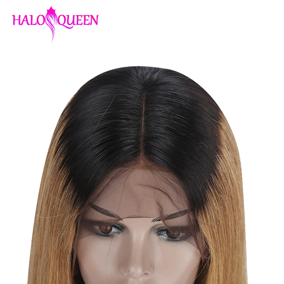 Парик цвета Омбре HALOQUEEN 1B/27 человеческие волосы Remy парики с детскими волосами 13*4