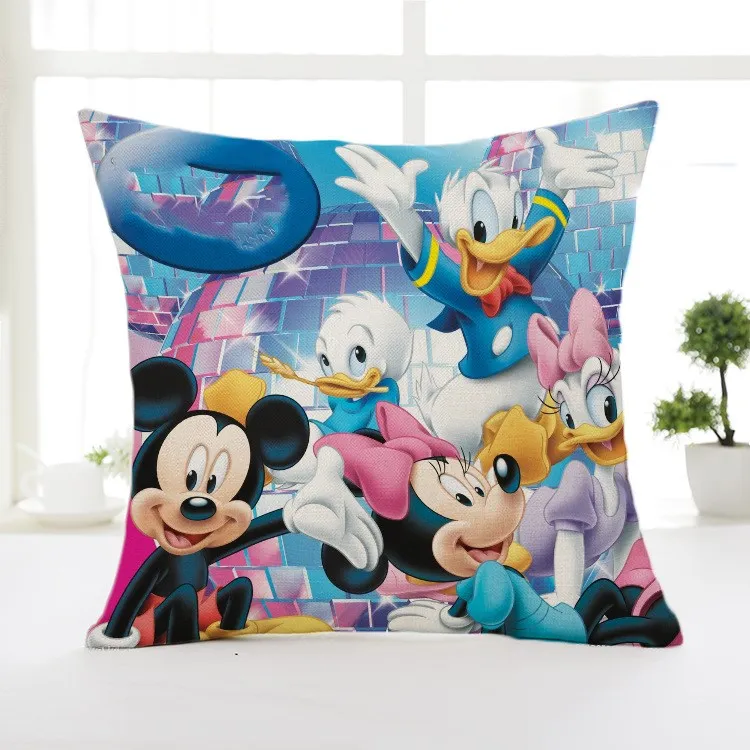 45x45 см Disney милый мультяшный диван для гостиной супер мягкая льняная наволочка