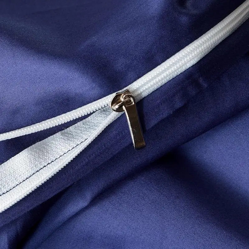 

J 4Pcs blue luxury Egyptian cotton bedding set queen king bed set flower pattern embroidery duvet cover bed sheet set pillowcase