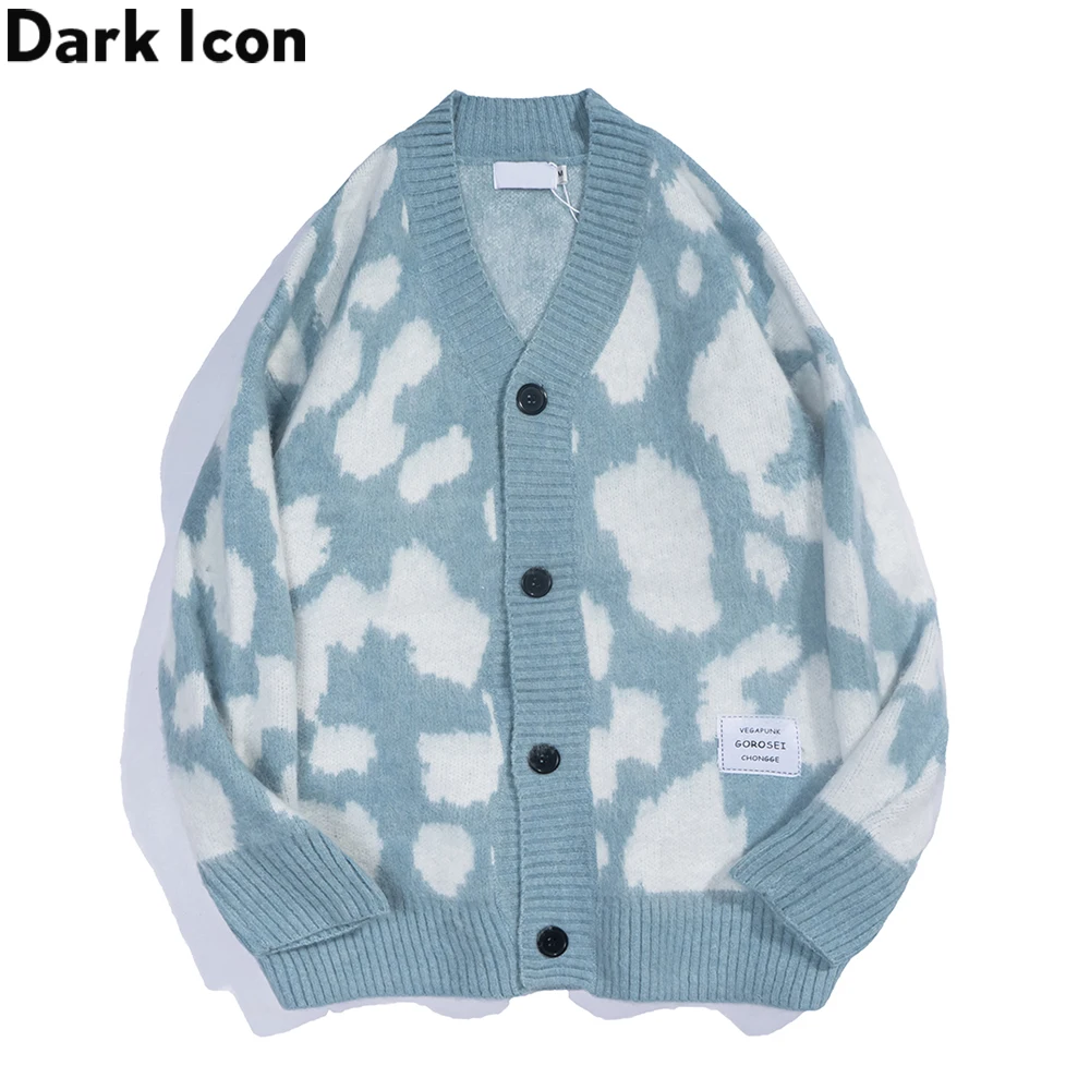 

Кардиган Dark Icon, свитер для мужчин и женщин, Осенний винтажный свободный мужской свитер, уличная одежда