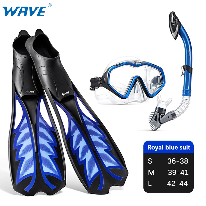 2021 NEW Swimming Fins Diving mask Adult long Snorkel Foot diving Equipment Portable scuba diving Flippers Snorkeling goggles
