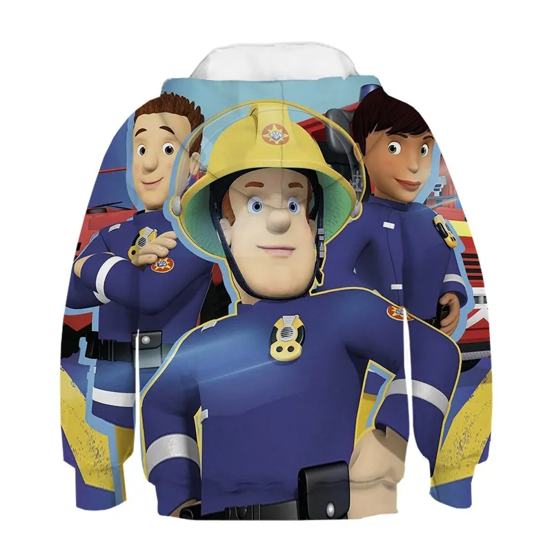 Sudadera con capucha de manga larga para ni&ntilde;os y ni&ntilde;as, ropa con estampado de bombero en 3D, estilo Casual, de 3 a 14 a&ntilde;os-2