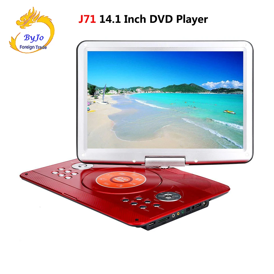 DVD-плеер Портативный ТВ 14 1 дюймов 1280x800 HD цифровой светодиодный длительный срок