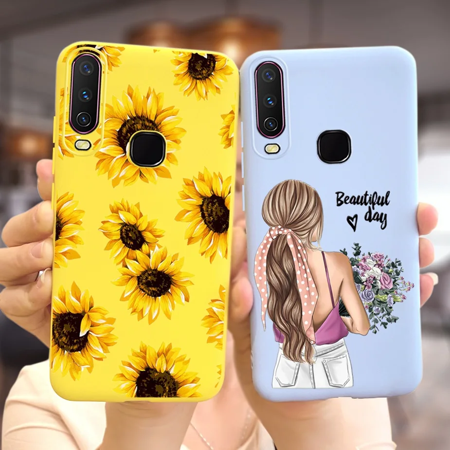 Стильный чехол с цветами и бабочками для Vivo Y12 1904 1940 мягкий силиконовый из ТПУ Y15 Y17
