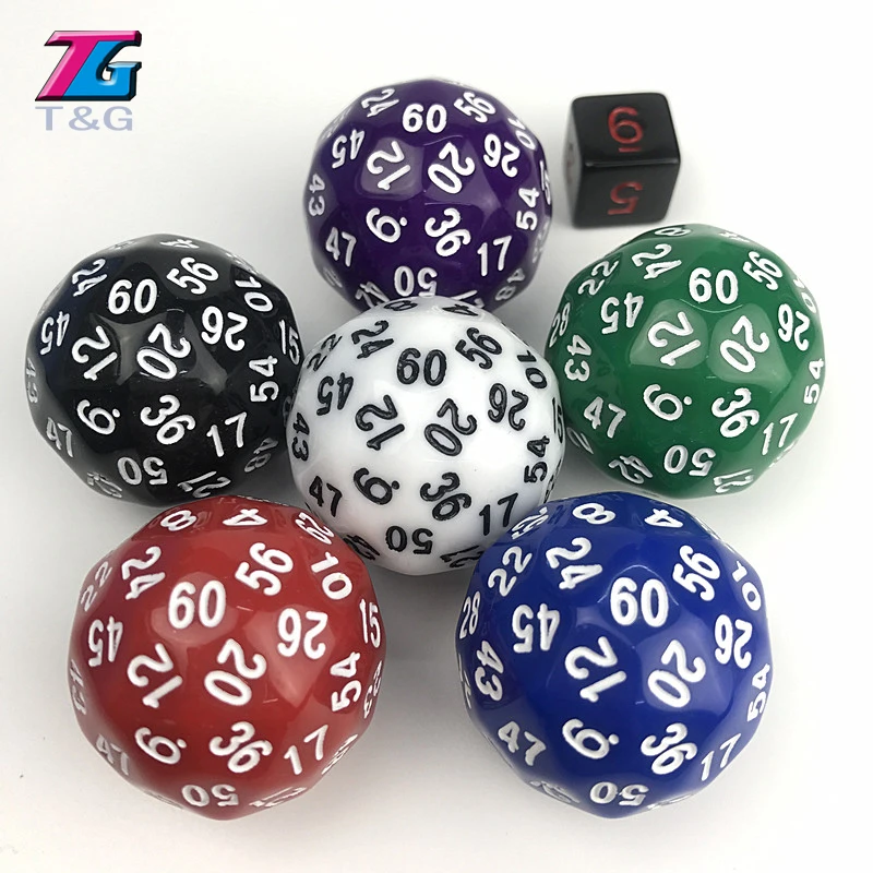 Крупные цифровые игральные кости D60 60 игрушка для ролевых игр DnD Data polyhedral|dice toys|big