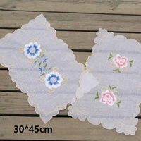 embroidery slub gauze tablecloth vase cushion table mat kitchen mat runner and napkin party decoration coffee table table