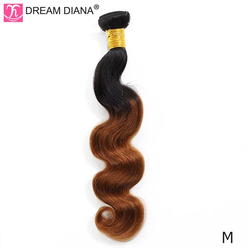 DreamDiana Омбре объемная волна 1"-26" Малазийские Волосы Омбре 3 пряди два тона 1B 30 remy волосы пучок Омбре человеческие волосы м соотношение