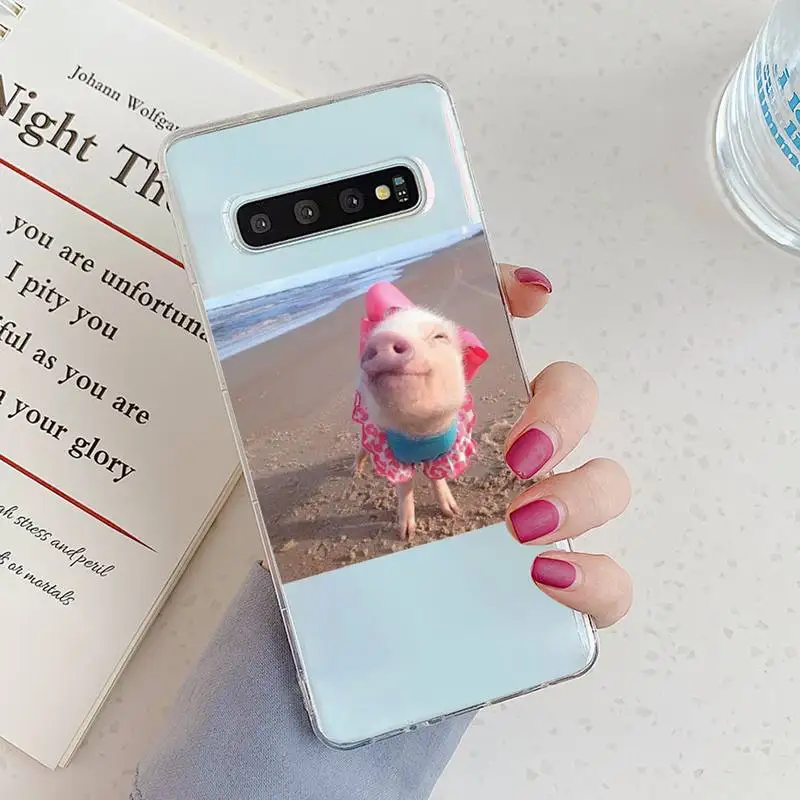 

Cute Little Pink Pet Pig Phone Case Transparent for Samsung A71 S9 10 20 HUAWEI p30 40 honor 10i 8x xiaomi note 8 Pro 10t 11