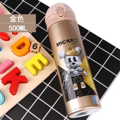 Холодное сердце Эльза и Анна чашка для напитков мультфильм Дисней Микки Минни 316 вакуумная колба из нержавеющей стали машины Детские Портативные бутылочки для кормления - Цвет: A