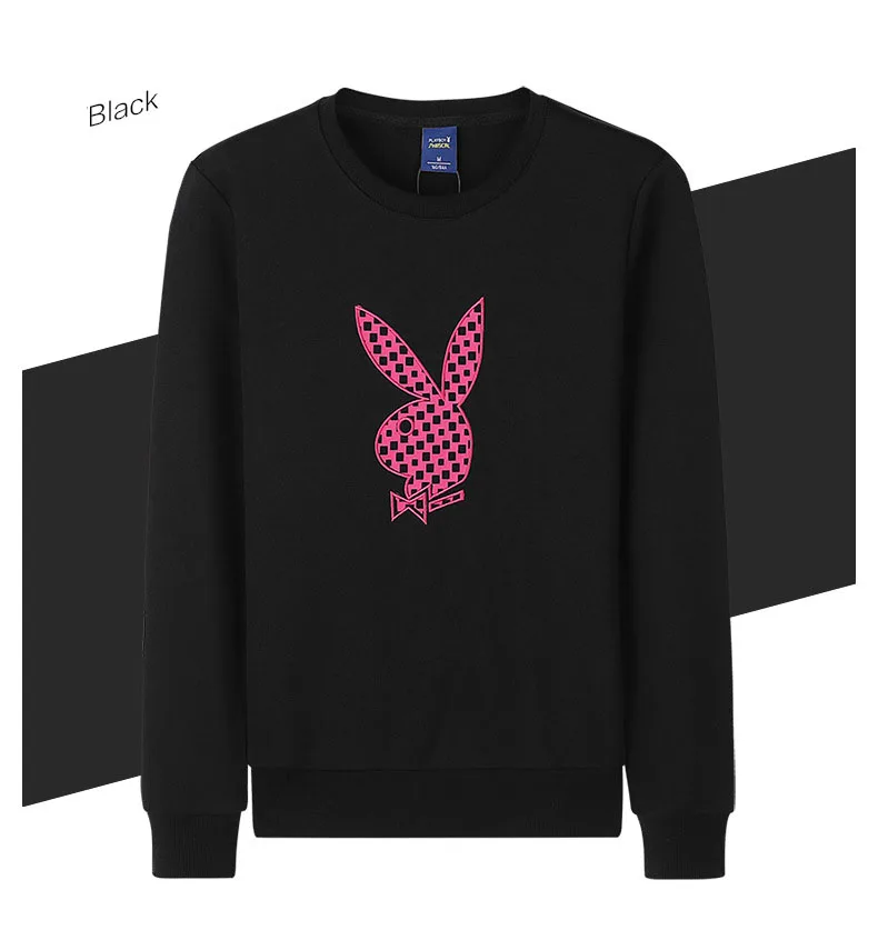 PLAYBOY Новая Модная стильная женская толстовка, Повседневная Уличная одежда, толстовки с буквенным принтом, черный свитер, пуловер для женщин