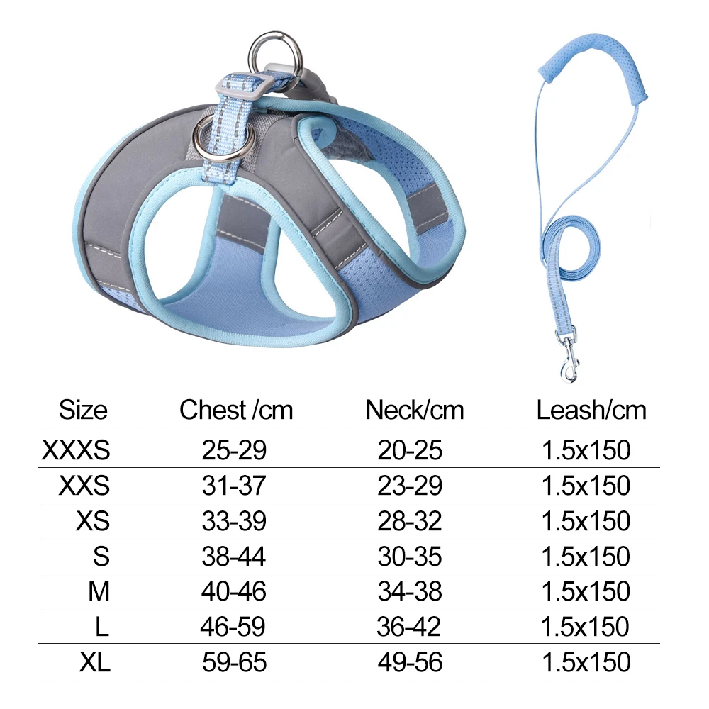 Комплект шлейки для собак светоотражающие регулируемые ремни домашних животных