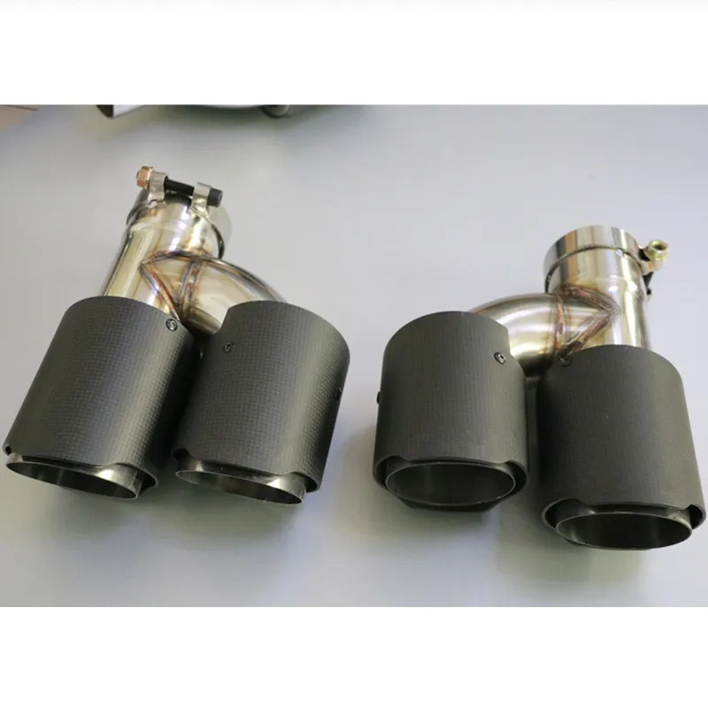 Одна пара автомобильных углеродных труб для стайлинга автомобиля Двойные