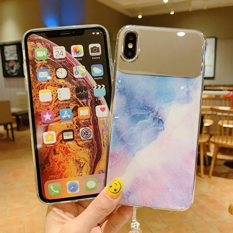 

KONSMART For Samsung S21 5G Marble Mirror Phone Case S21 Plus Soft Silicone Case Galaxy S21 Ultra 5G Fundas