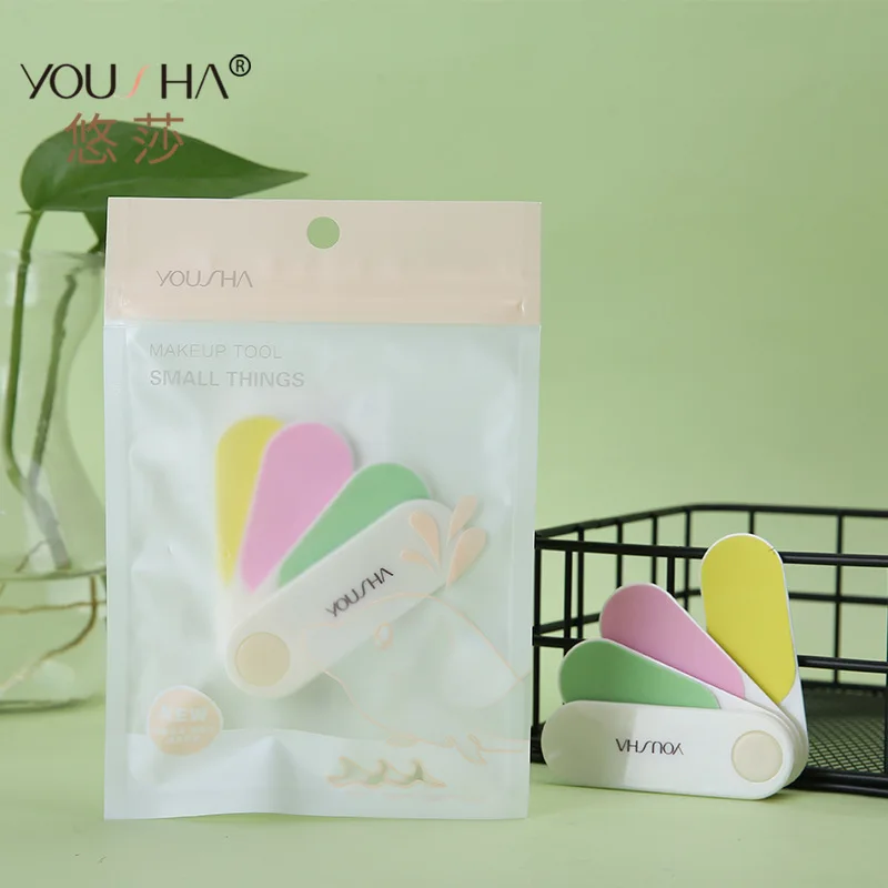 Вентилятор-форма d вращающийся буфер для ногтей ABS Материал портативный Павлин