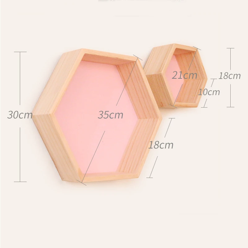 Pink 2pcs Высококачественная деревянная полка из натурального дерева для детской комнаты, украшение для детской комнаты, деревянная полка для детской комнаты для мальчиков и девочек, Настенная декоративная полка - Color: Pink 2pcs