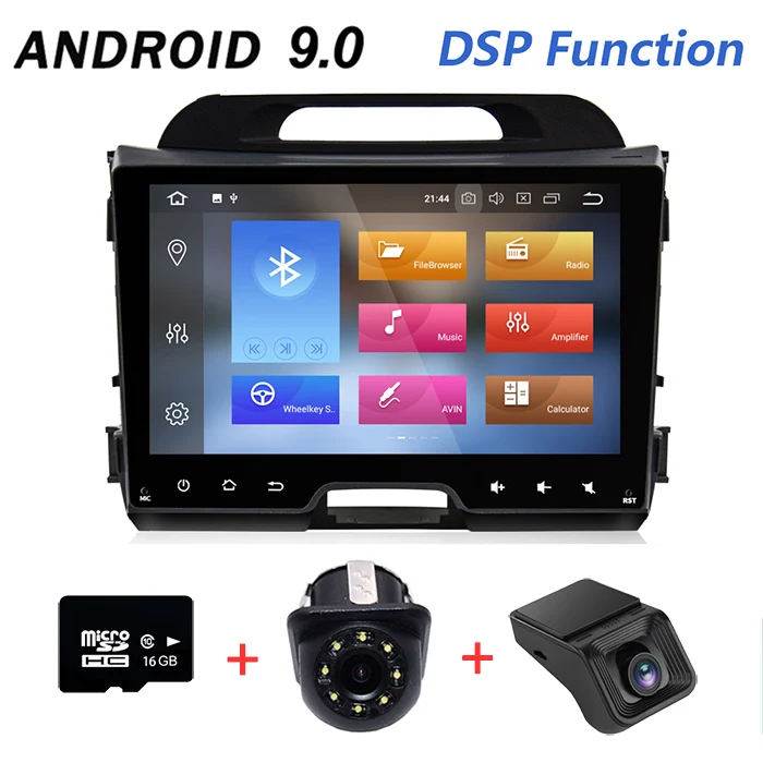 4G 32G IPS DSP EKIY " ips Автомобильный мультимедийный плеер Android 9,0 2 Din автомагнитола для Kia Sportage 2010- gps Навигация стерео аудио wifi 4G ram - Цвет: 4G 32G IPS DSP