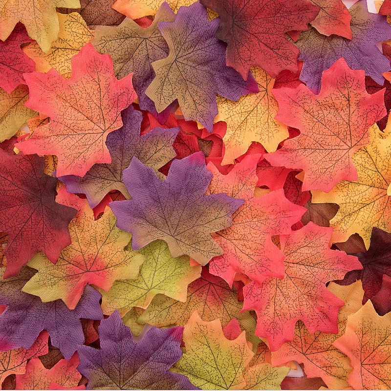 50pcs Artificial Maple Leaves Silk Plant Backdrop Wreath For Home Wedding Party Crafting Decoration accessories Scrapbooking | Дом и сад