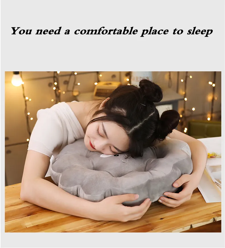 Мультяшная круглая утолщенная Коралловая флисовая подушка на сиденье зимняя