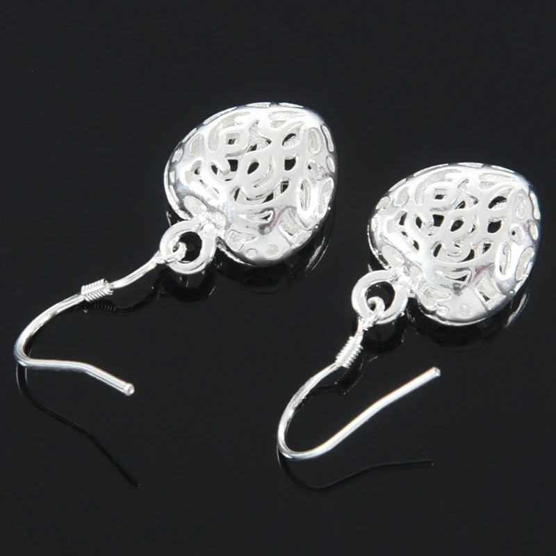 

Dangling earrings - Women - heart - silver plated