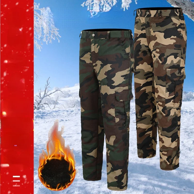 

High Quality Winter Warm Men Thick Pants Military Army Camouflage Tactical Cotton Trousers for Men Brand Clothing Y326