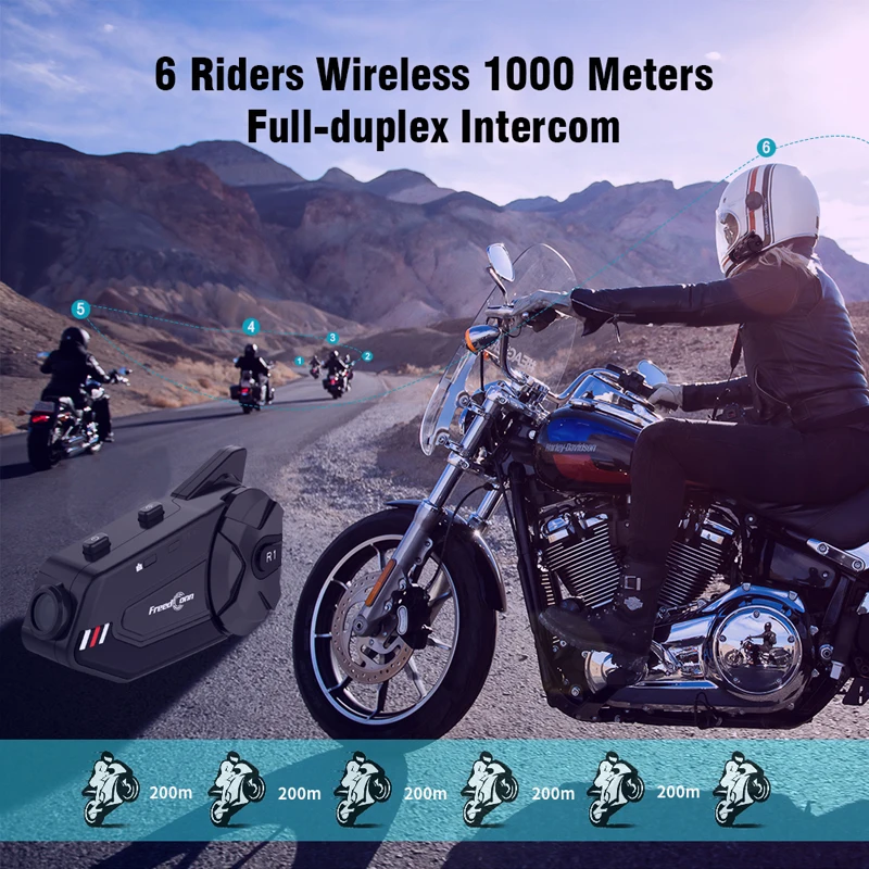 R1 Plus Wifi регистратор мотоцикла DVR Bluetooth Совместимость 5 0 группа разговора 6