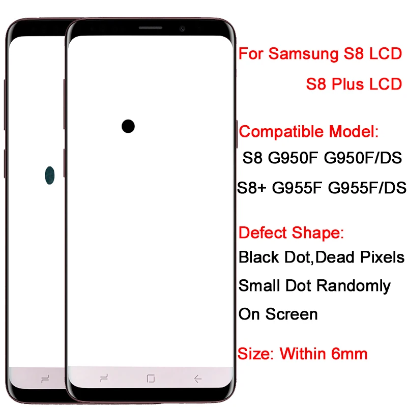 Super Amoled S8 Plus LCD для Samsung Galaxy с рамкой 2960*1440 SM G950F G955F G955FD ЖК дисплей сенсорным