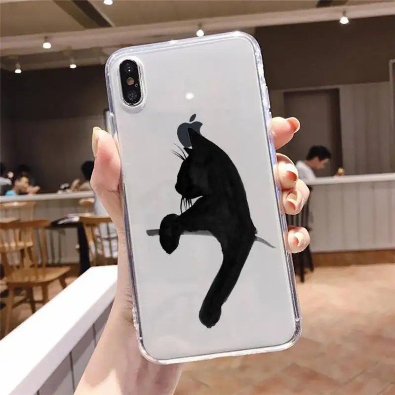 

Illustration art cat animal Phone Case Transparent soft For iphone 5 5s 5c se 6 6s 7 8 11 12 plus mini x xs xr pro max