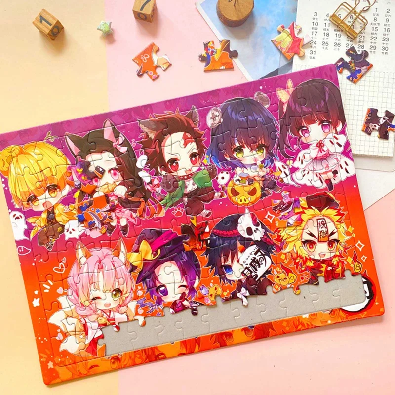 

96 pcs/set Anime Puzzle Demon Slayer Kimetsu no Yaiba Puzzles Kamado Tanjirou Paper Puzzle Education Toy Kid Gift Random Pattern