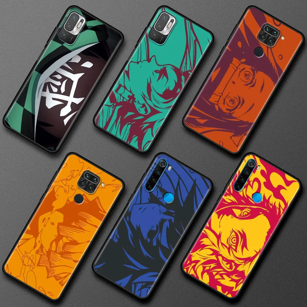 

Demon Slayer Anime Case For Xiaomi Redmi Note 9S 9 8 10 Pro 9C 8T 9A K40 7A 7 8A 9T 6A 6 TPU Soft Black Cell Phone Cover