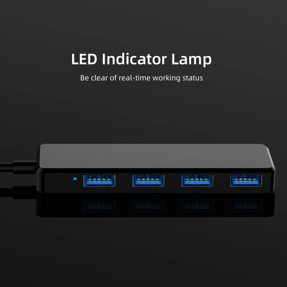 USB 3,0 концентратор Мульти USB разветвитель 4 порта расширитель несколько USB 3 Hab с питанием адаптер со светодиодным индикатором USB3.0 концентратор с переключателем для ПК