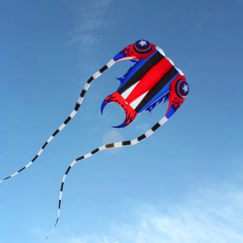 

free shipping new design large captain trilobites kite soft kites for adults ripstop nylon fabric kite reel toys flying pendant