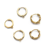 10pcs small hoop earrings raw brass circle round huggie hoop earrings for women men ear ring ear bone buckle