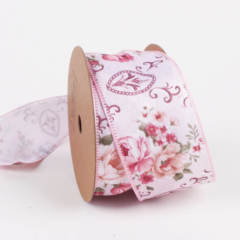 

2018 New Arrival 10 Yrds/roll Floral Print Ribbon for Gift Cake Flower Packing Wedding Party Decoration Ribbon DIY Accessories