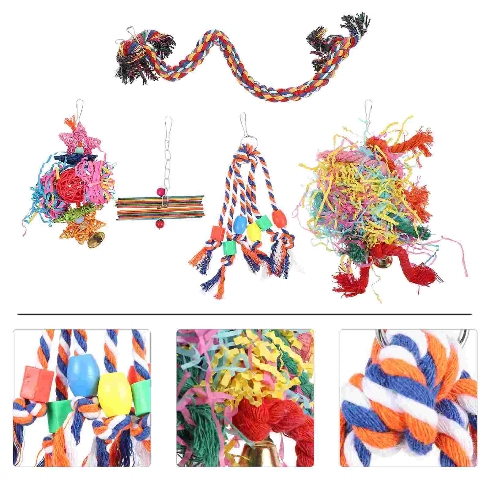 

5 Pcs Parrot Chewing Toys Hanging Bird Playing Toys Funny Parrot Biting Toys