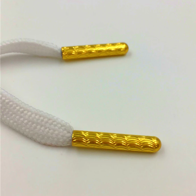 Coolstring 4mm*22mm 100Pcs/25sets End Of Shoestrings Hoodie Ropes Tips Highlight Sneaker Shoelaces Golden Black Metal Aglets